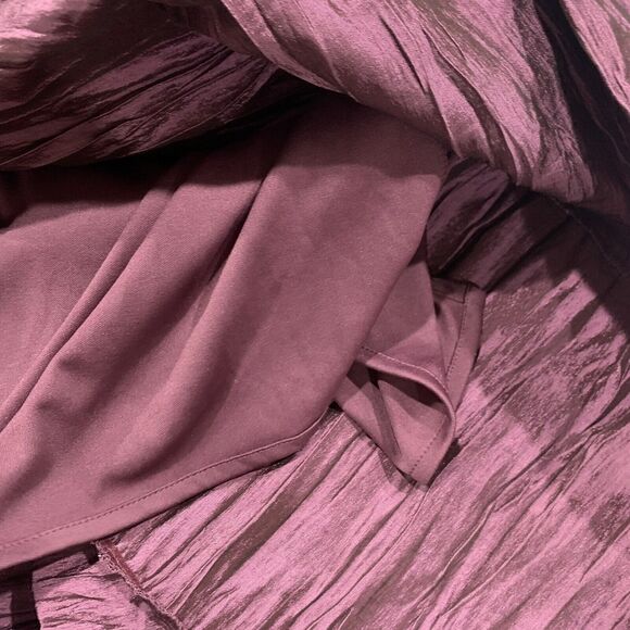 Alex Evenings Sz 4 Mermaid Gown Off The Shoulder Beaded Pleated Taffeta Crinkled - Picture 10 of 11